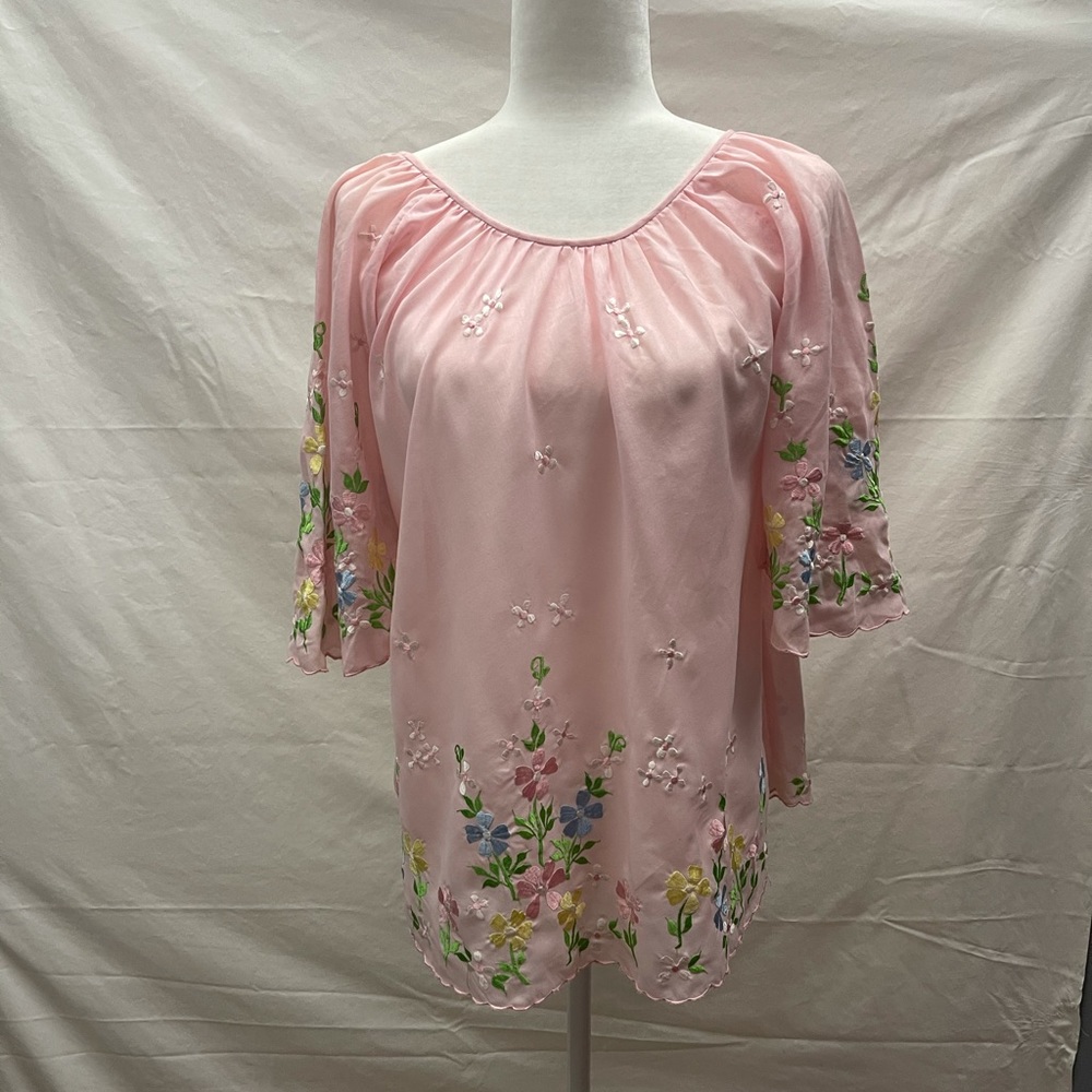 Vintage Boho embroidered Mexican blouse Oaxaca